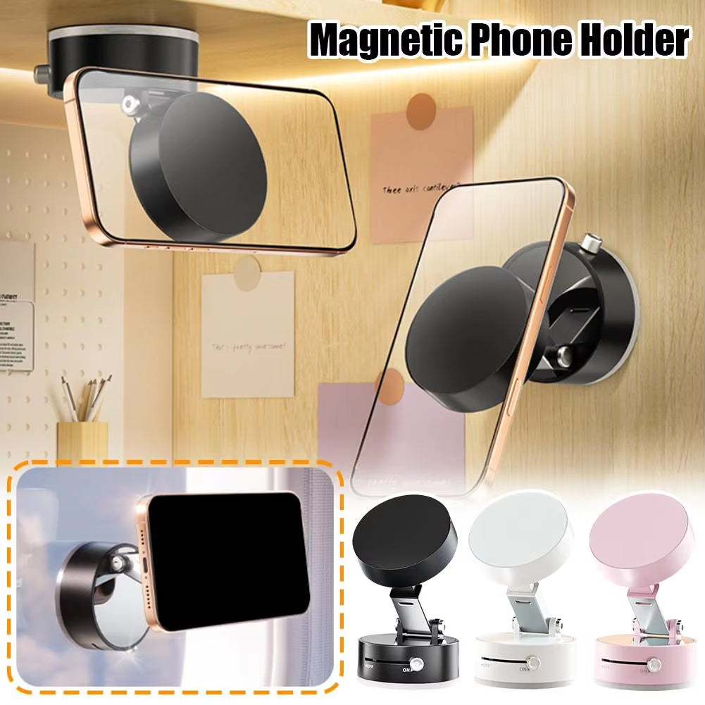 Double Sided Suction Cup Magnetic Phone Holder Lazy Multi-Functional Foldable Storage Holder Vacuum Suction Phone Holder